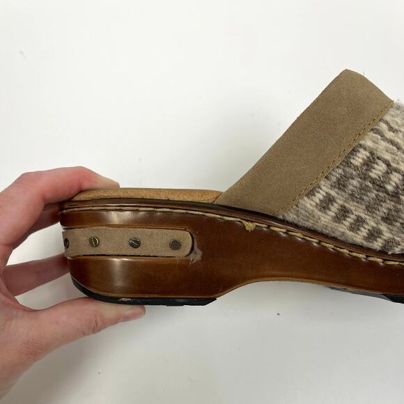 Born Bandy Birch Blanket Clogs Southwestern Textured Woven Tapestry Boho - W7/38 - Picture 10 of 12